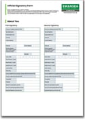 Official Signatory Form